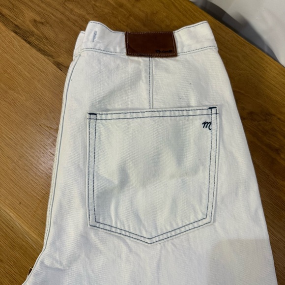 Madewell Tapered Wide Leg Frayed Crop High Rise Womens Jeans Size 28 light wash - Picture 9 of 12